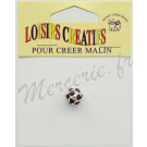1 perle métal argentée10mm tout strass